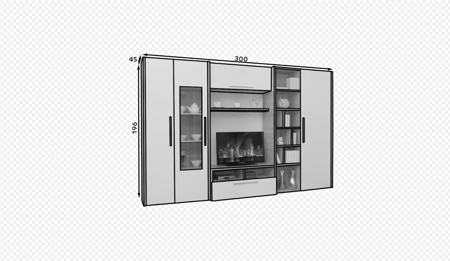 Sektsioon ADRK Furniture Smera, valge/pruun цена и информация | Sektsioonkapid | hansapost.ee