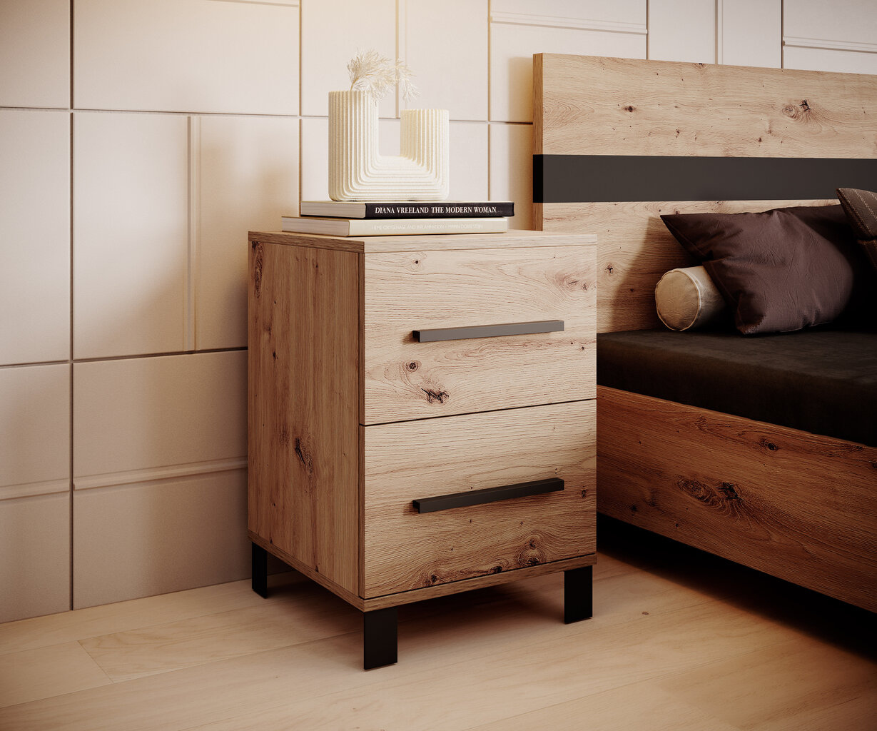 Öökapp ADRK Furniture Malen, pruun цена и информация | Öökapid | hansapost.ee