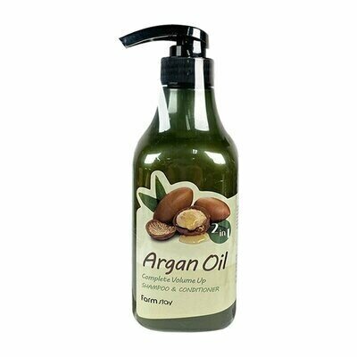 Šampoon-palsam argaaniaõliga FARM STAY Argan Oil Complete Volume Up Shampoo & Conditioner, 530 ml цена и информация | Šampoonid | hansapost.ee