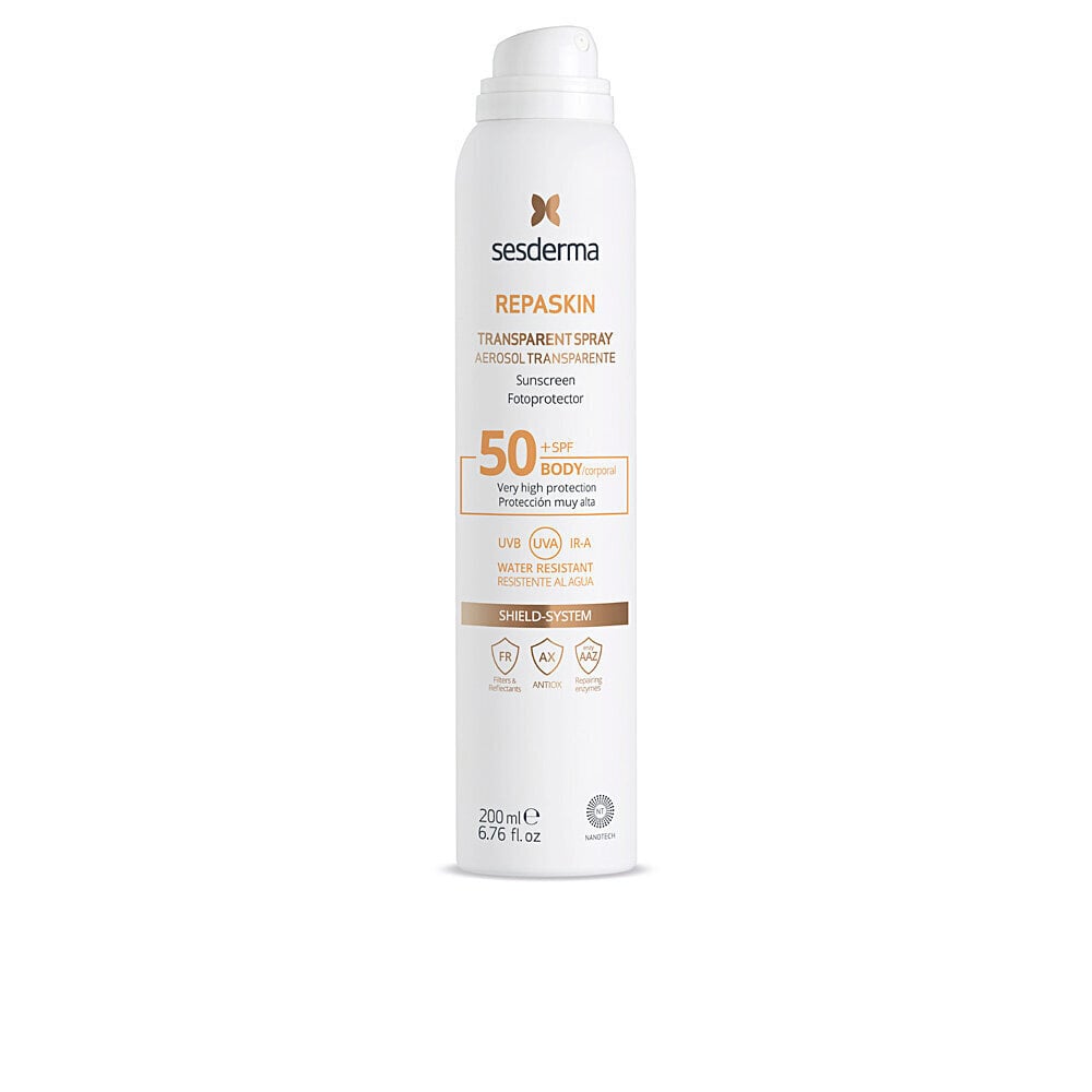 Sesderma Repaskin Aerosol Transparent Spray SPF50+ Päikesekaitse emulsioon aerolsool SPF50+ 200ml цена и информация | Päikesekaitse ja päevitusjärgsed kreemid | hansapost.ee