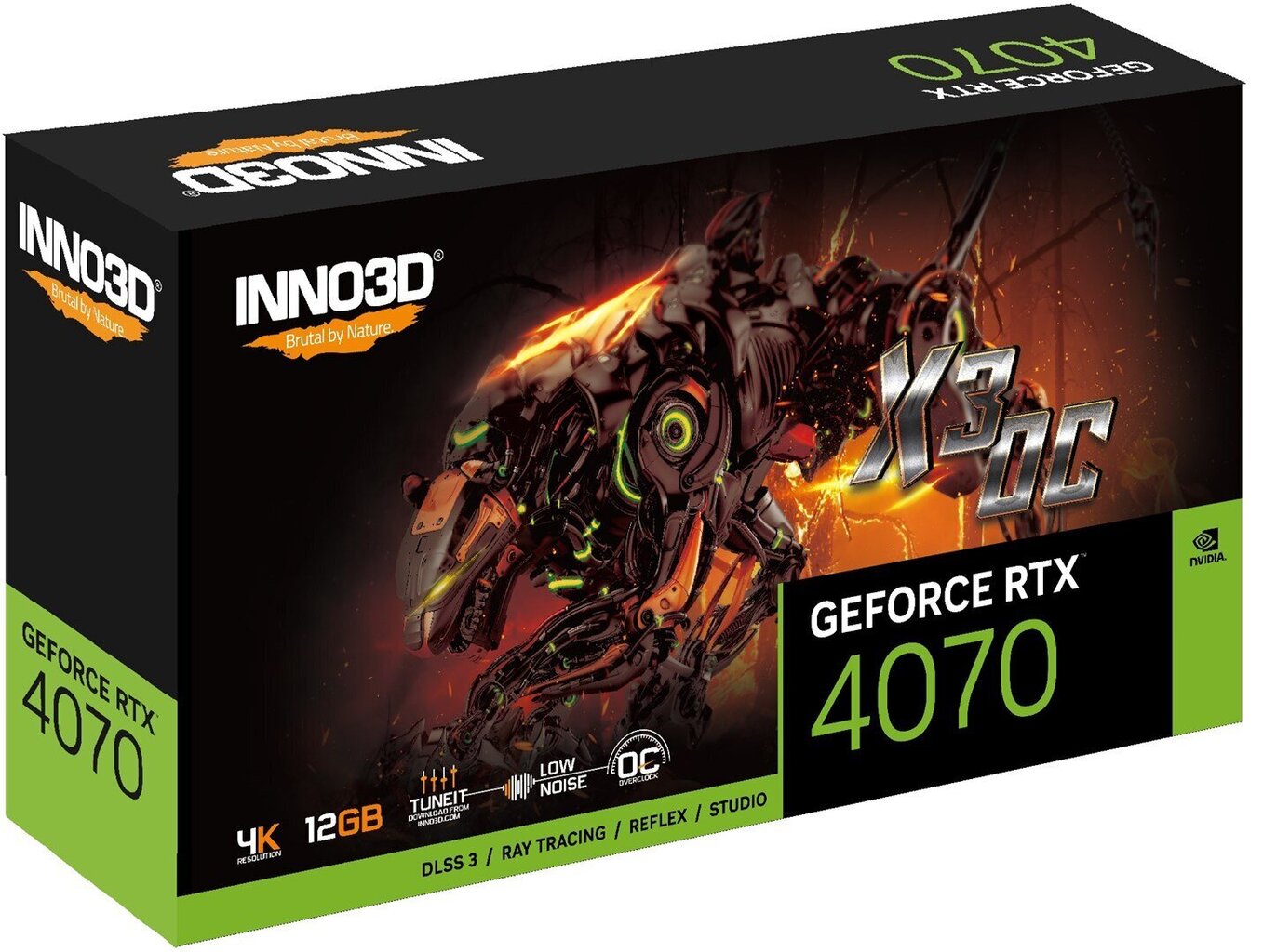 Inno3D GeForce RTX 4070 X3 OC (N40703-126XX-185252L) цена и информация | Videokaardid | hansapost.ee