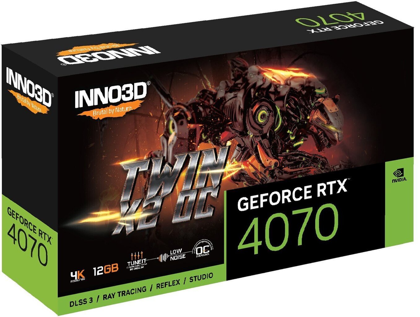 Inno3D GeForce RTX 4070 Twin X2 OC (N40702-126XX-185252N) цена и информация | Videokaardid | hansapost.ee