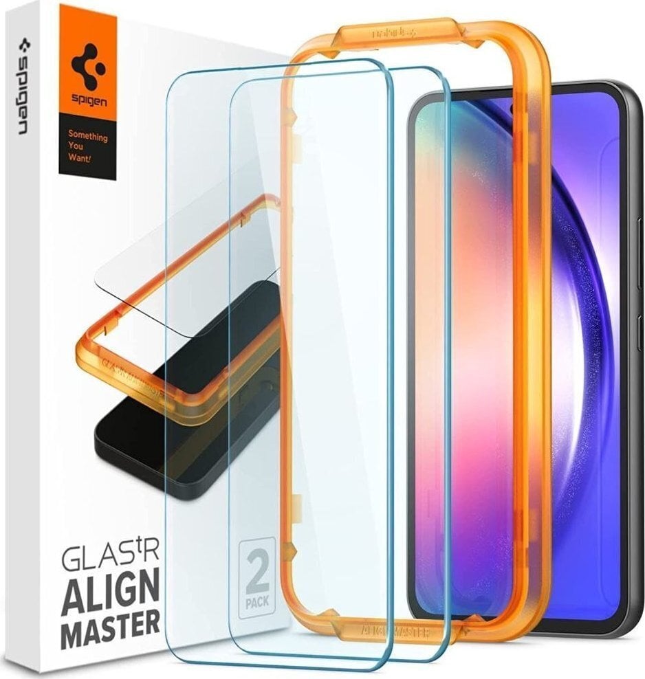 Kaitseklaas Spigen AlignMaster Glas tR 2-Pack Samsung Galaxy A54 5G цена и информация | Ekraani kaitseklaasid ja kaitsekiled | hansapost.ee
