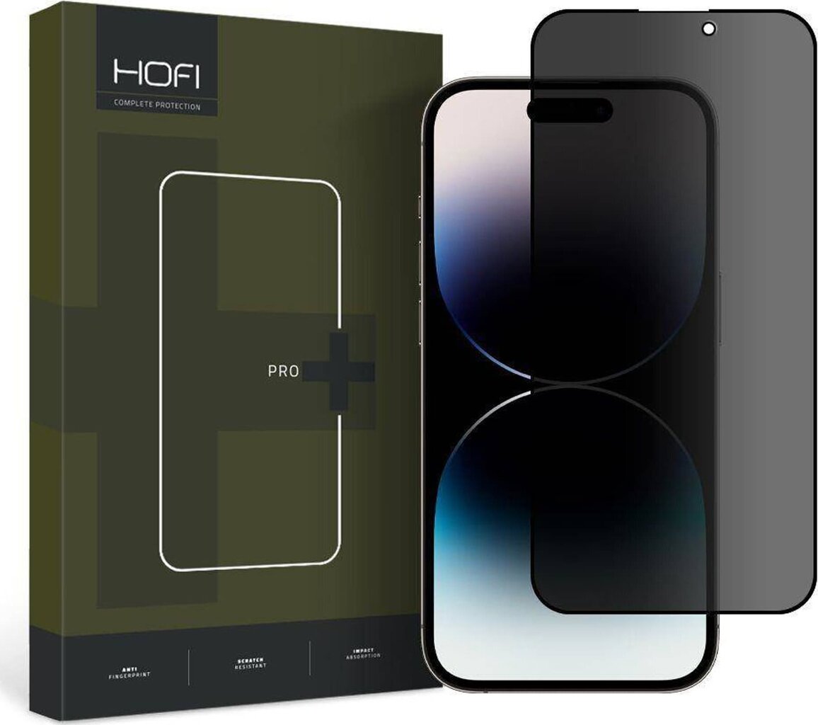 Kaitseklaas Hofi Anti Spy Glass Pro+ Privacy iPhone 14 Pro Max цена и информация | Ekraani kaitseklaasid ja kaitsekiled | hansapost.ee
