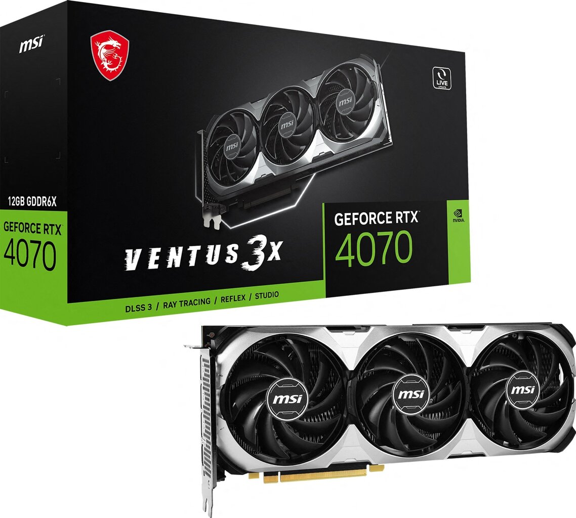 MSI GeForce RTX 4070 Ventus 3X 12G OC (RTX4070VENTUS3X12GOC) цена и информация | Videokaardid | hansapost.ee