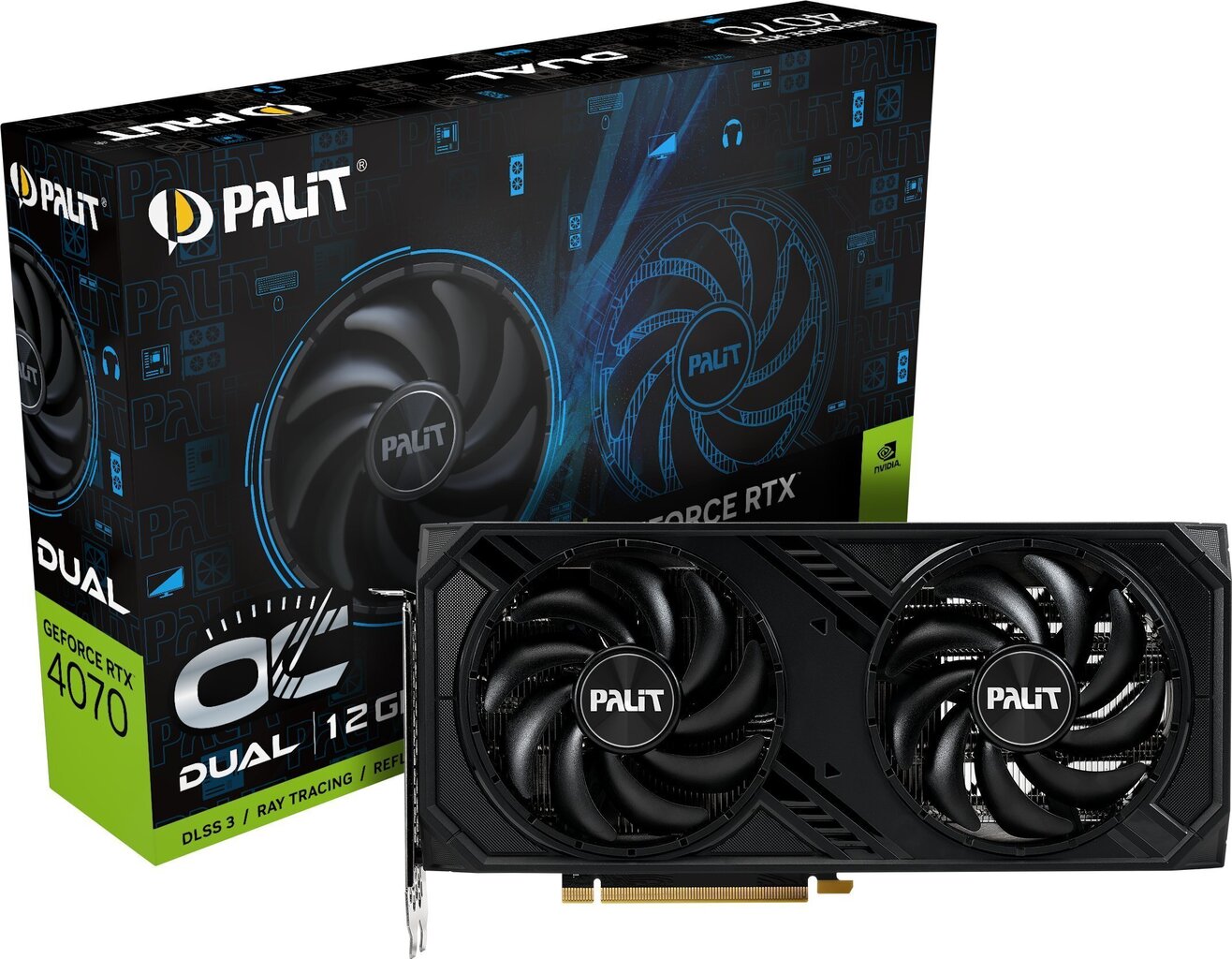 Palit GeForce RTX 4070 Dual OC (NED4070S19K9-1047D) цена и информация | Videokaardid | hansapost.ee