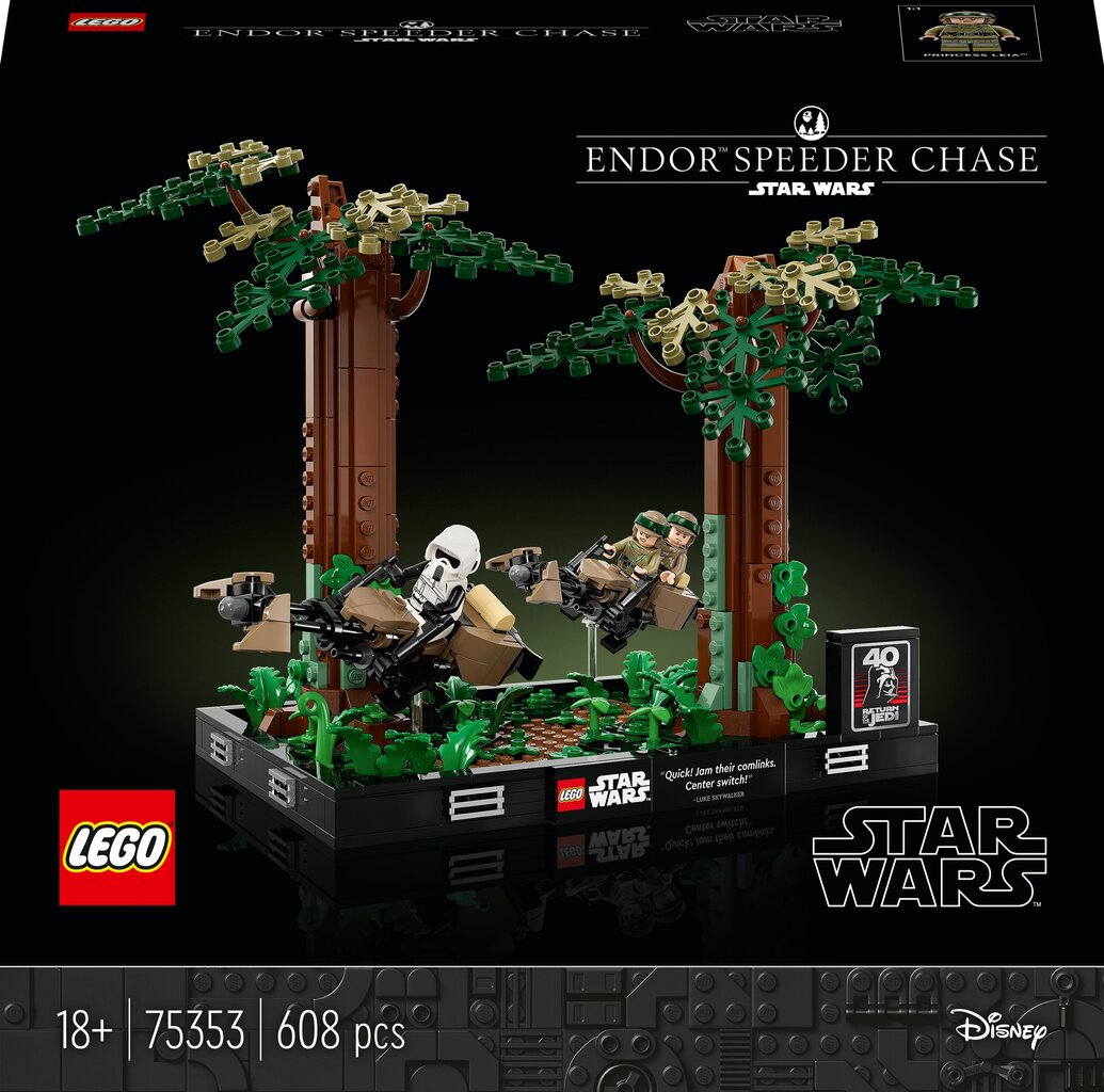 75353 LEGO® Star Wars Endor™ kiire mootorratta tagaajamise dioraama hind ja info | Klotsid ja konstruktorid | hansapost.ee