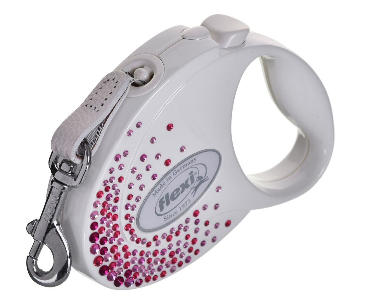 FLEXI Glam Splash Pink Swarovski kristallidega M - Koer Sissetõmmatav plii - 5 m - valge hind ja info | Jalutusrihmad koertele | hansapost.ee