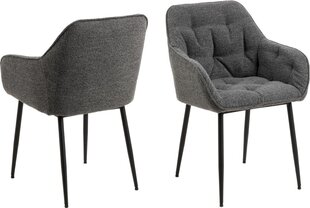 Набор из 2 обеденных стульев Brooke, антрацитовый цвет цена и информация | Стулья для кухни и столовой | hansapost.ee