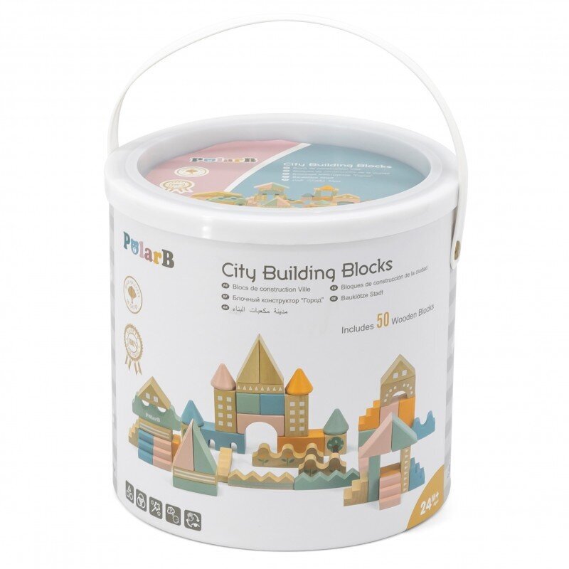 Viga PolarB City Blocks 50 Montessori element hind ja info | Klotsid ja konstruktorid | hansapost.ee