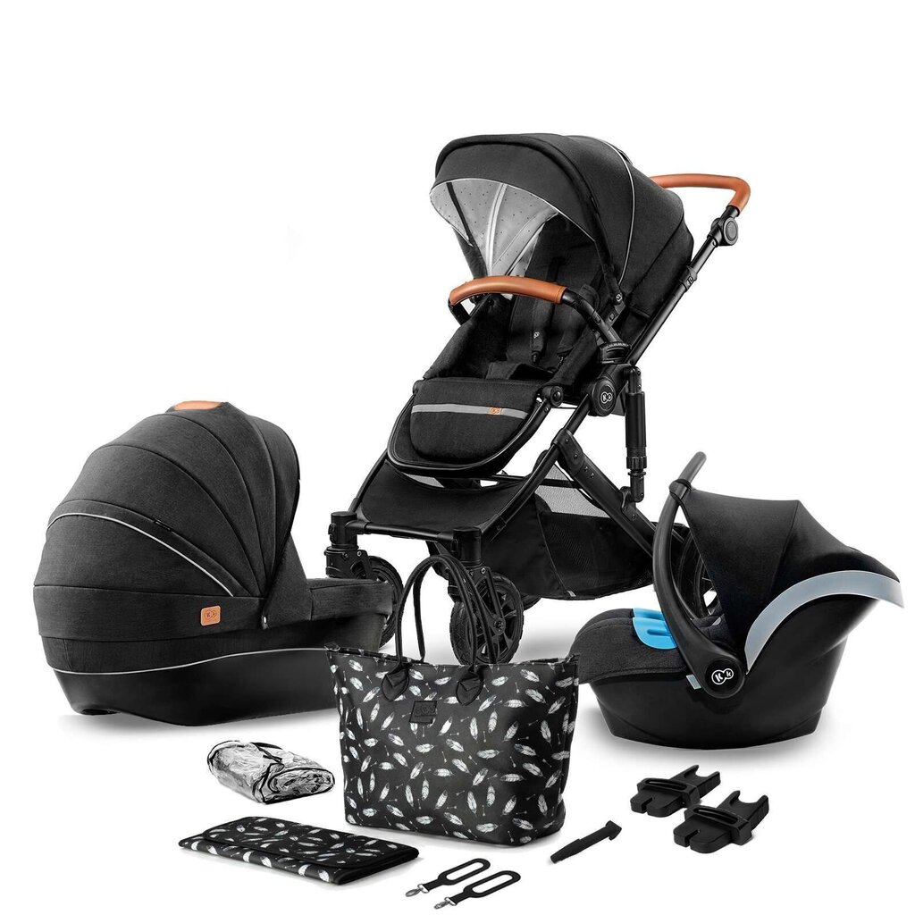 Kinderkraft - 3-In-1 Pushchair - Newly Classic Black