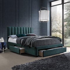 Кровать GRACE 160x200 см, с ящиками и матрасом HARMONY TOP, зеленая цена и информация | Кровати | hansapost.ee