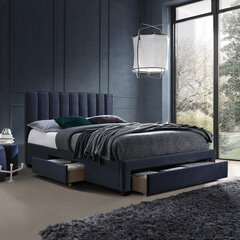 Кровать GRACE 160x200 cм, с ящиками и матрасом HARMONY TOP, синяя цена и информация | Кровати | hansapost.ee