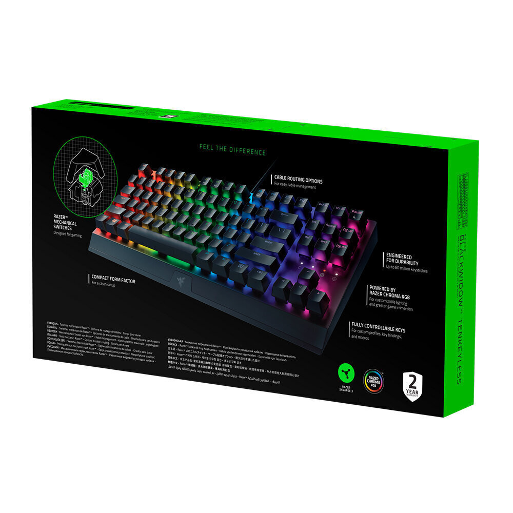 Razer BlackWidow V3 Tenkeyless Green Switch RU цена и информация | Klaviatuurid | hansapost.ee