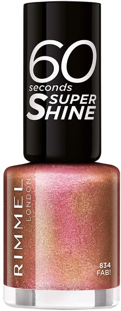 Rimmel London 60 Seconds Super Shine küünelakk 8 ml, 834 Fab! цена и информация | Küünelakid ja küünelakieemaldajad | hansapost.ee