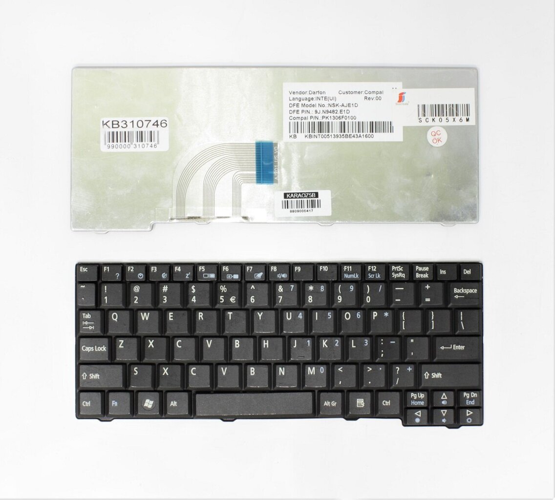 Klaviatuur ACER Aspire: One A110, A150 цена и информация | Arvutikomponentide tarvikud | hansapost.ee