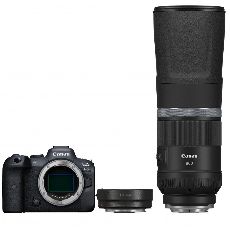 „Canon EOS R6 + RF 800mm F/ 11 IS STM + Mont Adapter EF-EOS R“ цена и информация | Fotoaparaadid | hansapost.ee
