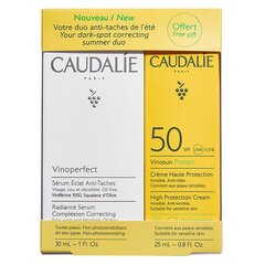 Caudalie Vinoperfect näonaha hoolduskomplekt: Päikesekreem SPF50, 25 ml + näoseerum, 30 ml цена и информация | Кремы от загара | hansapost.ee