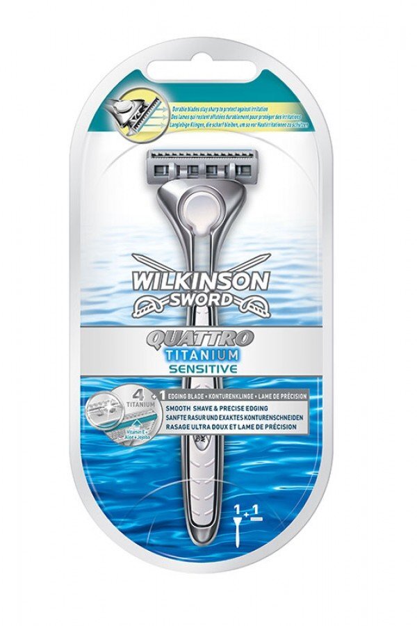 Raseerija meestele Wilkinson Sword Quattro Titanium Sensitive hind ja info | Raseerimisvahendid | hansapost.ee