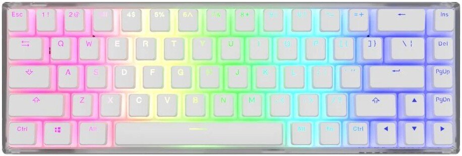 Dark Project KD68B Transparent White, Pudding, Teal Switch, US цена и информация | Klaviatuurid | hansapost.ee