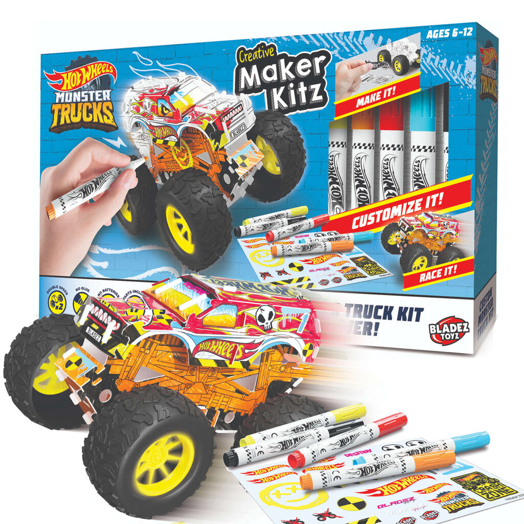 Maker Kitz koos markeritega Bladez Toyz Monster Trucks BTHW-M04Y цена и информация | Arendavad laste mänguasjad | hansapost.ee