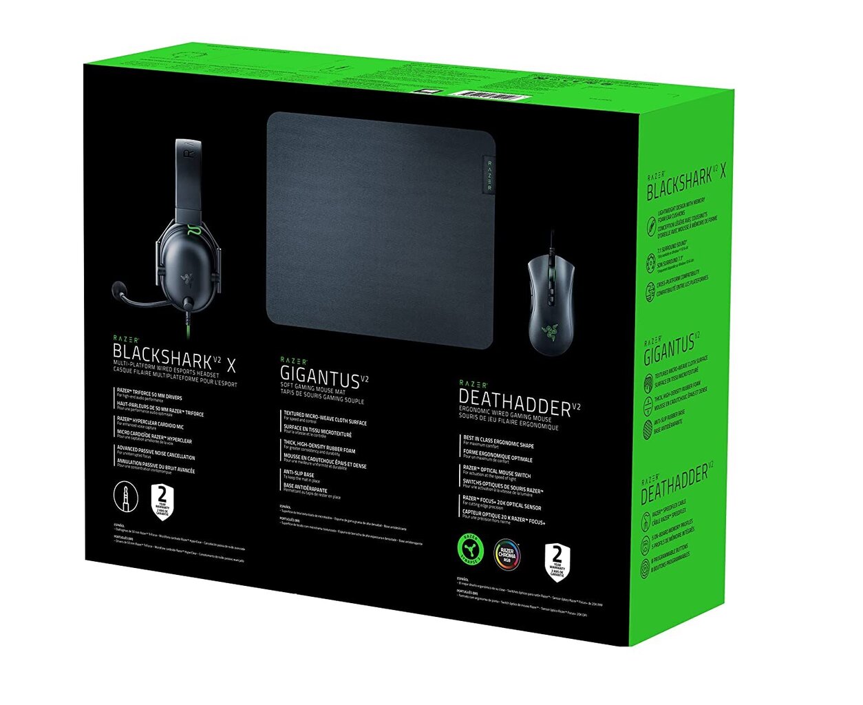 Komplekt Razer Battle Bundle: DeathAdder V2 + Gigantus V2 Medium + BlackShark V2 X hind ja info | Arvutihiired | hansapost.ee