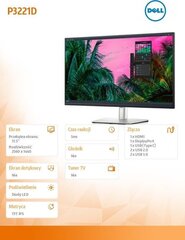 Dell P3221D, 31.5" цена и информация | Мониторы | hansapost.ee