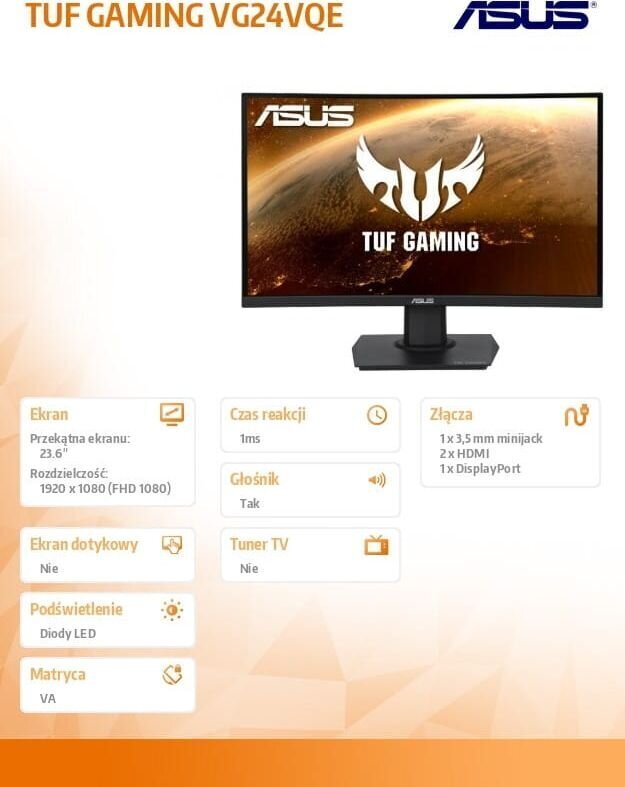 Asus VG24VQE цена и информация | Monitorid | hansapost.ee