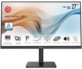 LCD monitor|MSI|MODERN MD271P|27"|Business|Paneel IPS|1920x1080|16:9|75Hz|Matt|5 ms|Kõlarid|Swivel|Pivot|Reguleeritav kõrgus|Kallutus|MODERNMD271P цена и информация | Мониторы | hansapost.ee