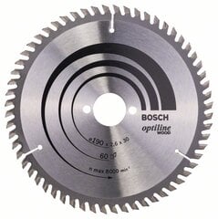 Пильный диск Bosch Optiline Wood 2608641188 цена и информация | Пилы, циркулярные станки | hansapost.ee