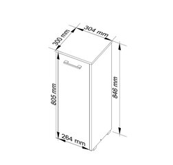 Eraldiseisev vannitoakapp Akord S30 Wenge, pruun/valge hind ja info | Vannitoakapid | hansapost.ee