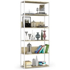 Metallist riiul, 80x32x192 cm, valge/pruun price and information | Shelves | hansapost.ee