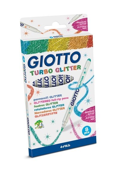 Viltpliiatsid Giotto Turbo Glitter Fila, 8 värvi, 425800 цена и информация | Kunstitarbed, voolimise tarvikud | hansapost.ee