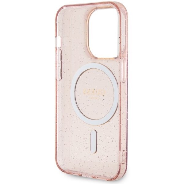 Guess GUHMP14LHCMCGP iPhone 14 Pro 6.1" różowy|pink hardcase Glitter Gold MagSafe цена и информация | Telefonide kaitsekaaned ja -ümbrised | hansapost.ee