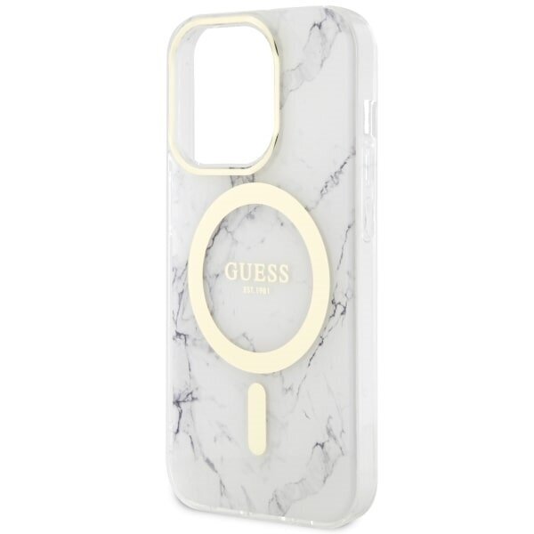 Guess GUHMP14LPCUMAH iPhone 14 Pro 6.1" biały|white hardcase Marble MagSafe hind ja info | Telefonide kaitsekaaned ja -ümbrised | hansapost.ee