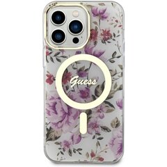 Guess GUHMP14XHCFWST iPhone 14 Pro Max 6.7" transparent hardcase Flower MagSafe hind ja info | Telefonide kaitsekaaned ja -ümbrised | hansapost.ee