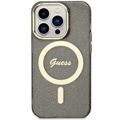 Guess GUHMP14XHCMCGK iPhone 14 Pro Max 6.7" czarny|black hardcase Glitter Gold MagSafe hind ja info | Telefonide kaitsekaaned ja -ümbrised | hansapost.ee