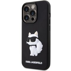 Чехол Karl Lagerfeld KLHCP14L3DRKHNK для iPhone 14 Pro 6.1" hardcase Rubber Choupette 3D, черный цена и информация | Чехлы для телефонов | hansapost.ee