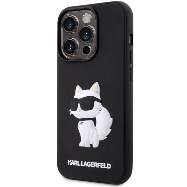 Karl Lagerfeld KLHCP14L3DRKHNK iPhone 14 Pro 6.1" czarny|black hardcase Rubber Choupette 3D hind ja info | Telefonide kaitsekaaned ja -ümbrised | hansapost.ee