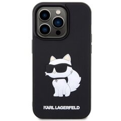 Чехол Karl Lagerfeld KLHCP14L3DRKHNK для iPhone 14 Pro 6.1" hardcase Rubber Choupette 3D, черный цена и информация | Чехлы для телефонов | hansapost.ee