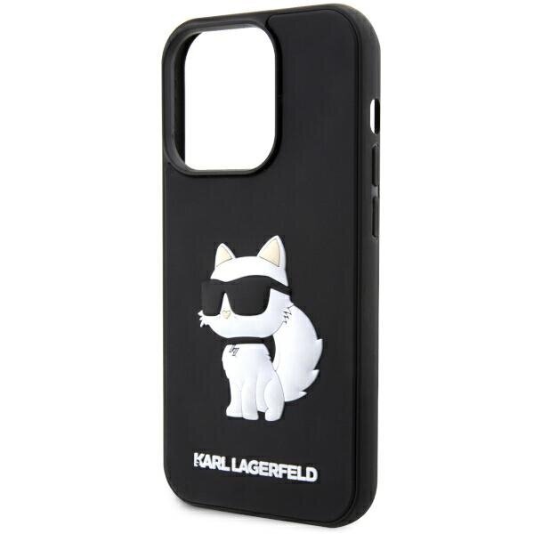 Karl Lagerfeld KLHCP14L3DRKHNK iPhone 14 Pro 6.1" czarny|black hardcase Rubber Choupette 3D hind ja info | Telefonide kaitsekaaned ja -ümbrised | hansapost.ee