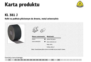 Lihvriie rullis KLINGSPOR KL381J 200mm, paksus 150 (50mb) hind ja info | Höövlid | hansapost.ee