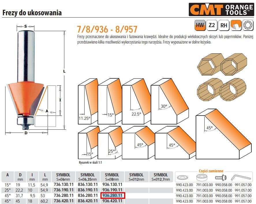 CMT sõrmfrees A=45 D=31,7 I=9,5 S=8 цена и информация | Freesid | hansapost.ee