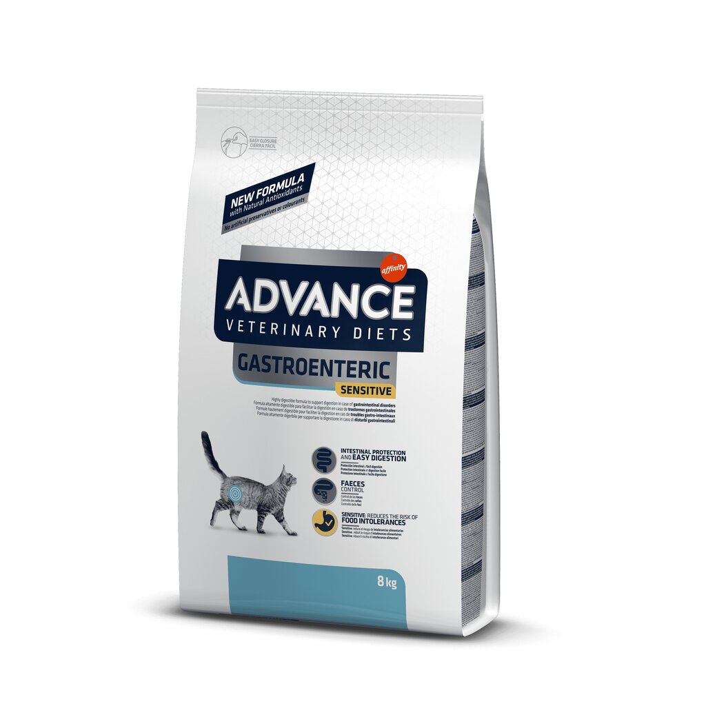 Kuivtoit kassidele Advance Veterinary Diets Gastroenteric Sensitive, 8 kg hind ja info | Kassi kuivtoit ja kassikrõbinad | hansapost.ee