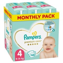 Mähkmed PAMPERS Premium Monthly Pack 4 suurus, 9-14 kg, 168 tk hind ja info | Mähkmed, riidest mähkmed | hansapost.ee