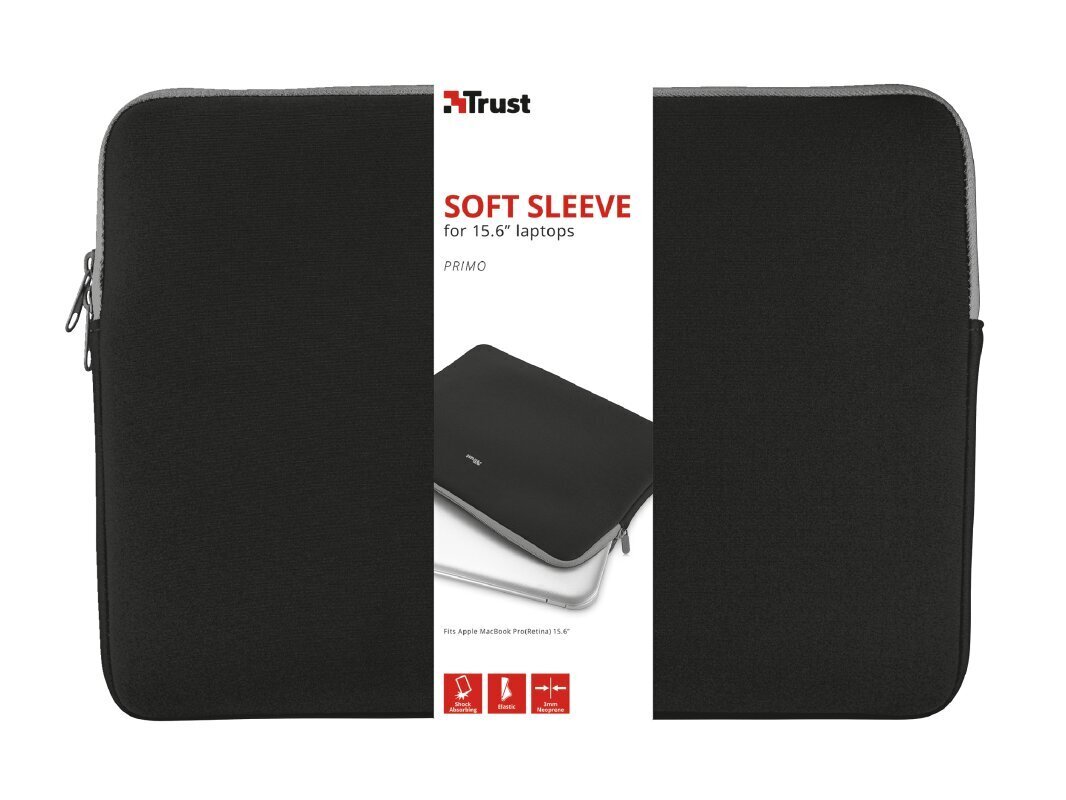 NB SLEEVE 15.6" PRIMO BLACK/21248 TRUST цена и информация | Sülearvutikotid | hansapost.ee