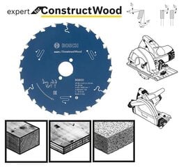 Пильный диск Bosch Expert for Construct Wood, 165 мм цена и информация | Пилы, циркулярные станки | hansapost.ee