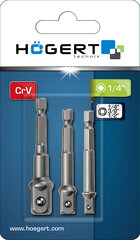 Adapteri komplekt Hogert 1/4"3/8"1/2" Crv - HT1S445 hind ja info | Käsitööriistad | hansapost.ee