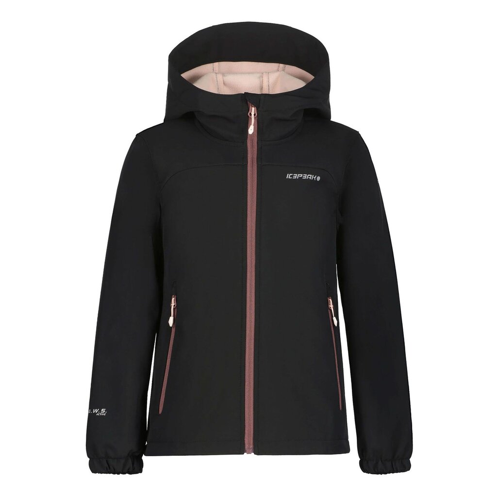 Icepeak laste softshell jope KOBRYN JR, must-roosa цена и информация | Joped ja mantlid tüdrukutele | hansapost.ee