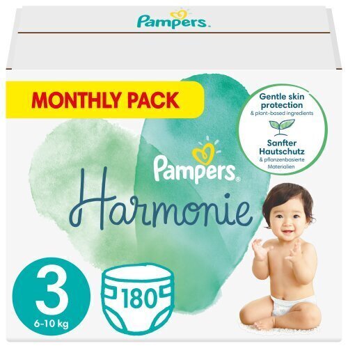 Mähkmed Pampers Harmonie Monthly Pack, 3 suurus, 6-10 kg, 180 tk цена и информация | Mähkmed, riidest mähkmed | hansapost.ee